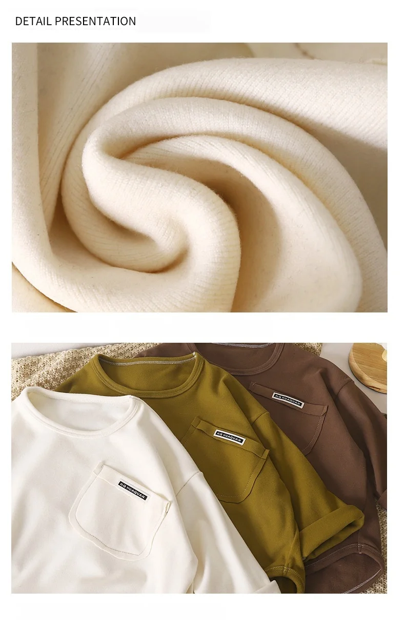 1–10 Jahre Kinder-T-Shirt, koreanische Kinder, einfaches langärmeliges Basisshirt, Baby-Jungen und Mädchen, 2025, Herbst-Winter, neues Baby, lose Oberteile – Detail 3
