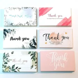 10-30pcs Thank You Cards With Flower Design For Small Business Exquisite Appreciation Card Gift Decoration Cards 9x5.4 CM