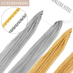 LUXUKISSKIDS Popcorn Chain Necklace Fine Jewelry Wholesale 10pcs/Lots Kpop Gothic 2mm Chains Stainless Steel 316L Jewelry