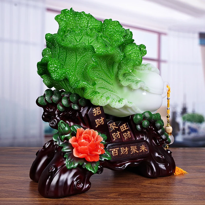 

Lucky Money Chinese Cabbage Resin Ornaments Crafts Home Accessories Living Room TV Cabinet Decorations Housewarming Gifts