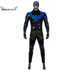 Gotham Cos Knights Nightwing Cosplay Costume Jacket Pants Gloves Mask Outfits Halloween Carnival Party Suit Disguise Man Adult