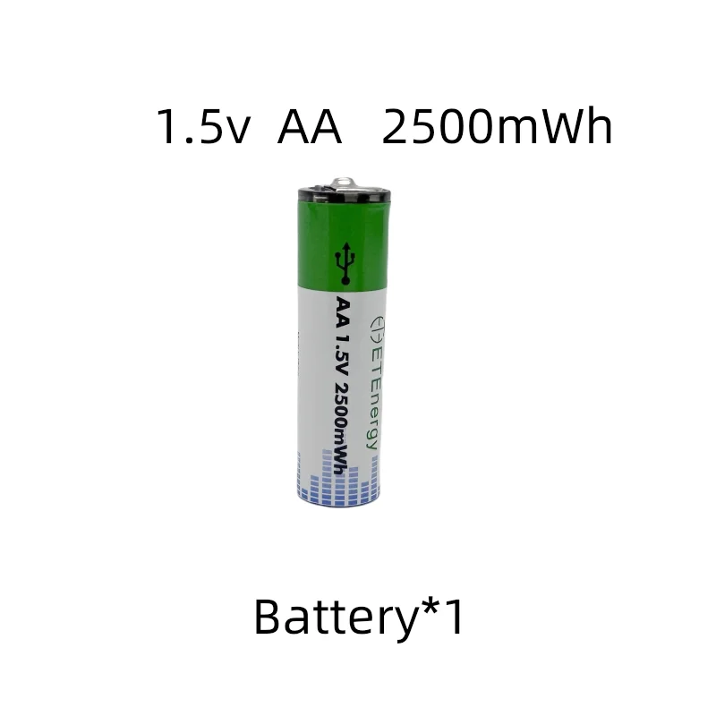 Fast charging 1.5VAA lithium ion battery with 2500mWh capacity and USB rechargeable lithium USB battery for toy keyboard