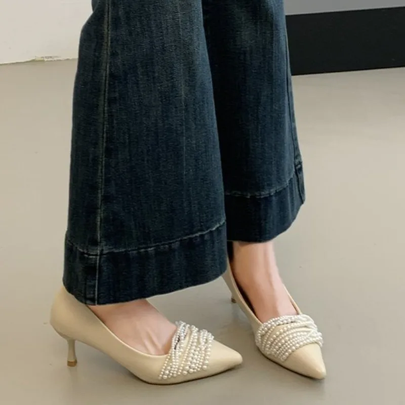 

New Sexy Pointed Toe High Heels Women's Spring Autumn Pointed Toe Sexy Beaded Shoes