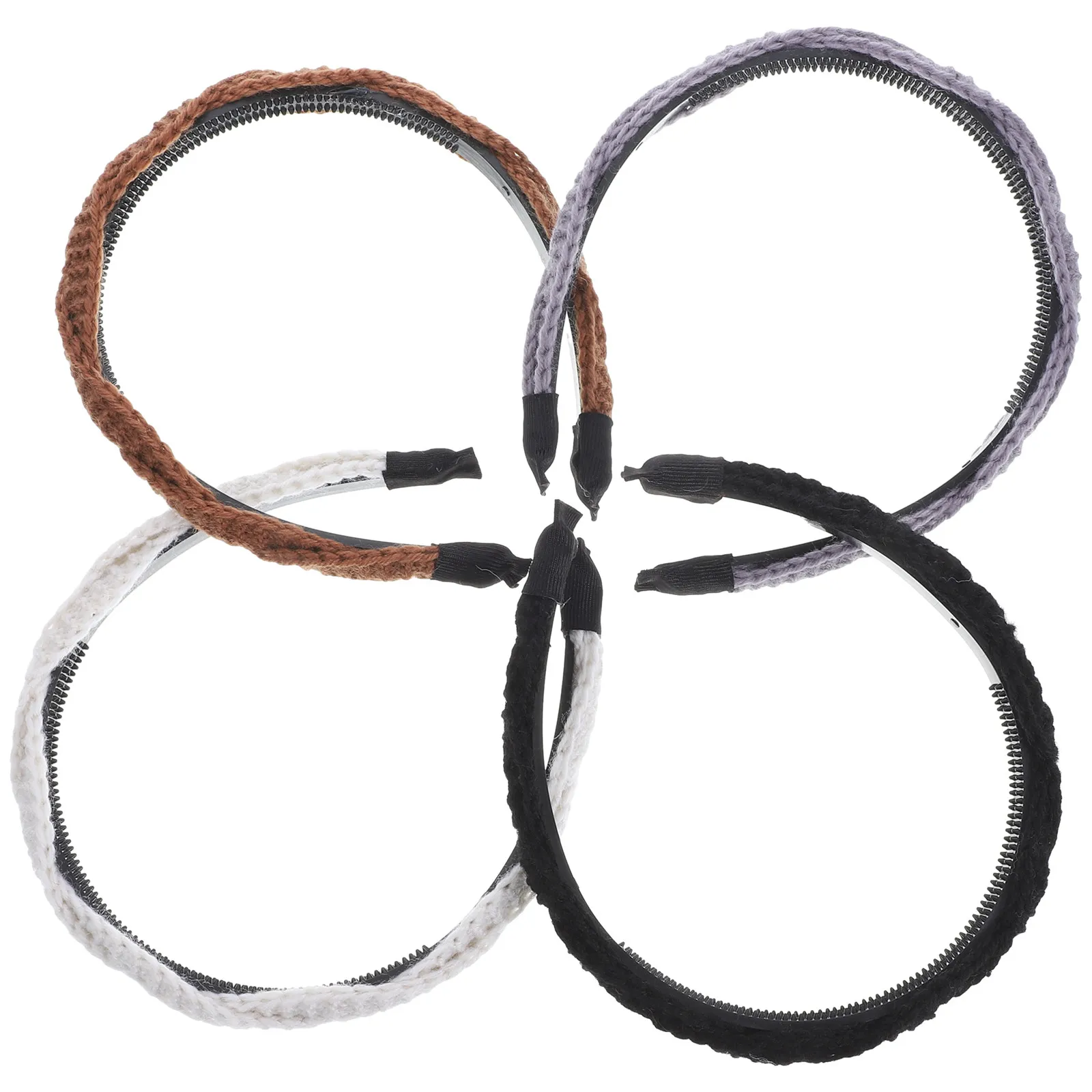 

4 шт. плетеных повязок на голову для женщин, вязаные повязки для волос, модные аксессуары, легкие и удобные аксессуары для волос для повседневной носки и вечеринок