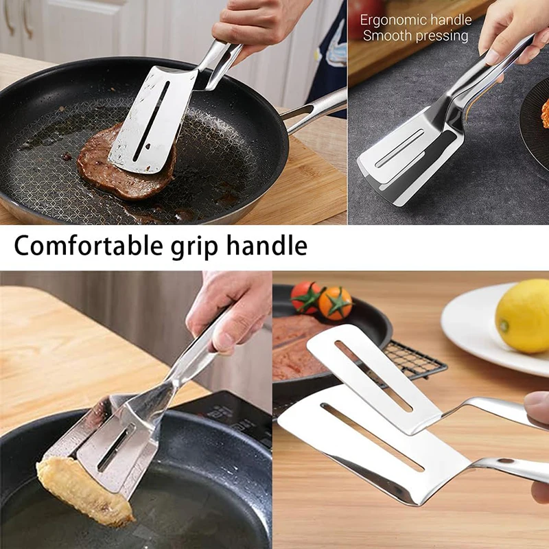 Pinze per bistecche da 1 pezzo: impugnatura antiscivolo e resistente al calore per cucinare e grigliare in casa, accessori per griglie, gadget da cucina