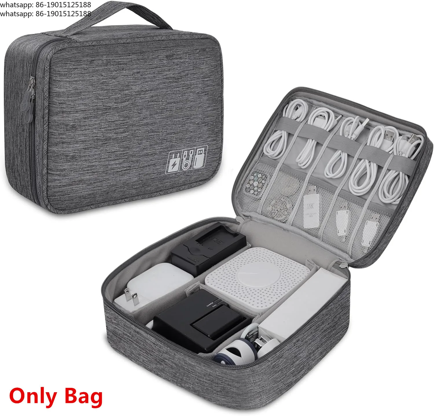 Cable waterproof digital electronic portable USB data cable charger plug storage bag travel