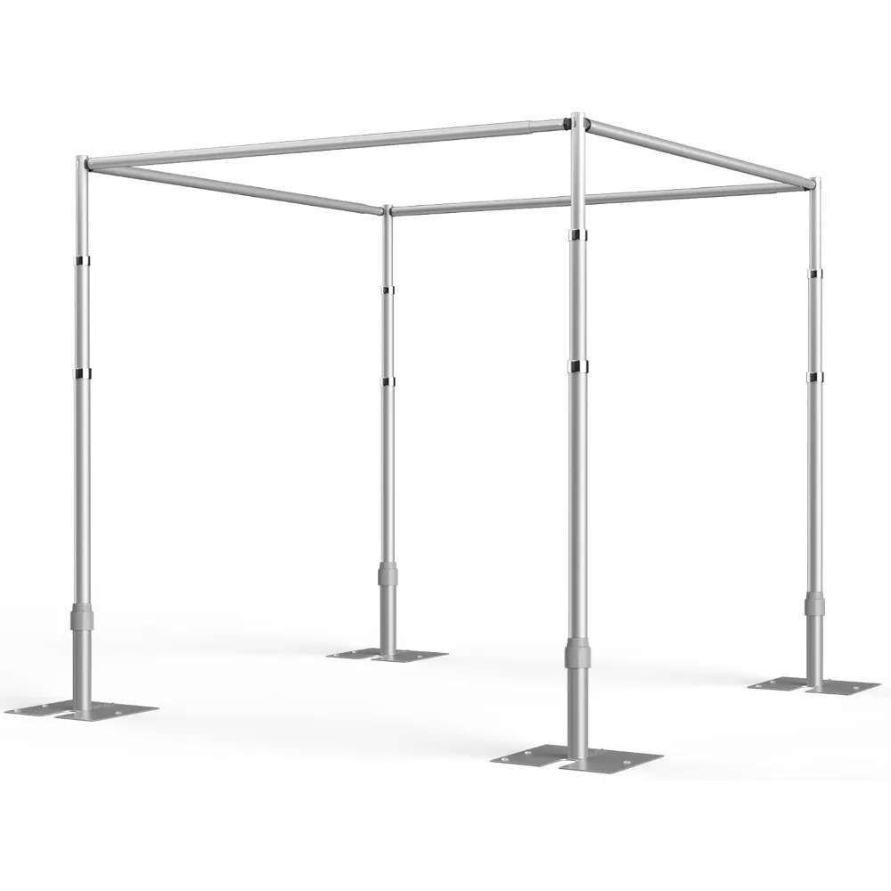 

US Shipping 12ft Heavy Duty Square Pipe and Drape Backdrop Stand Adjustable Background Frame with Metal Base for Photography