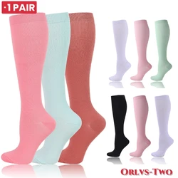 1 PAIR 26 Styles Candy Color Compression Stocking Blood Circulation Promotion Slimming Socks Anti-Fatigue Comfortable Socks