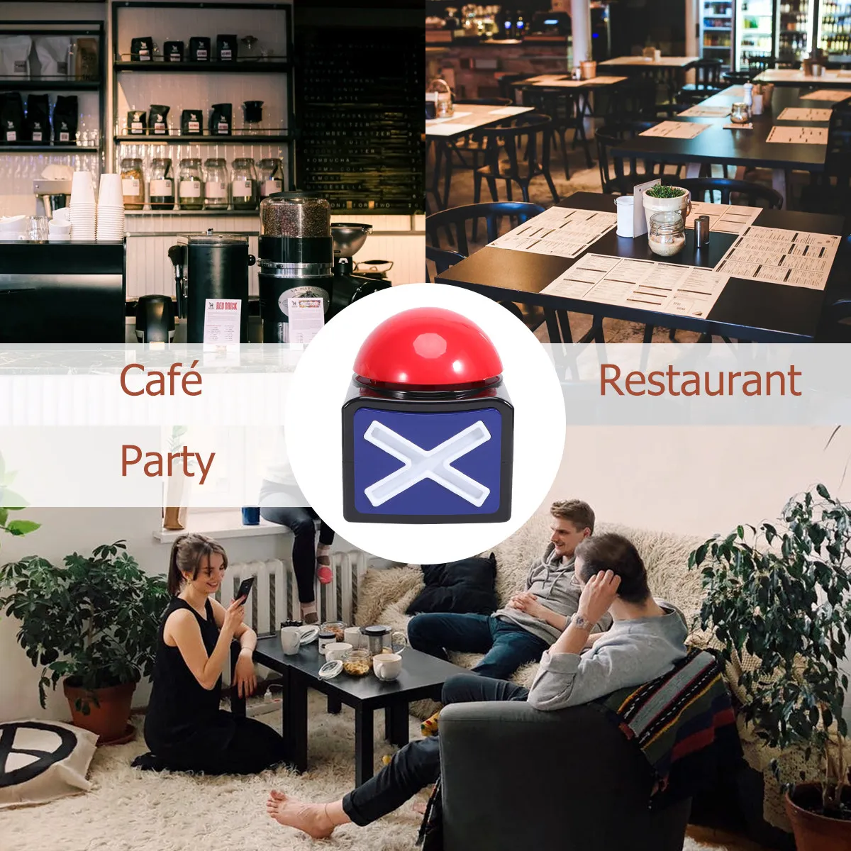 

2 шт. игровые звуковые кнопки-биззеры красного цвета с громким звуком для вечеринок и соревнований