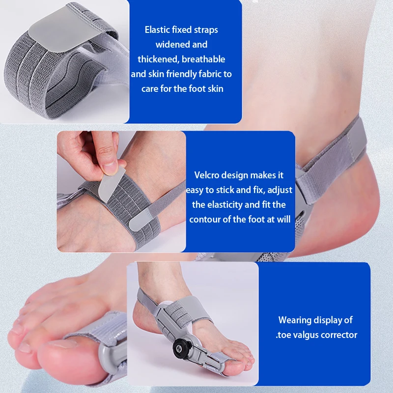 Unisex Bunion Corrector  Foot Hallux Valgus Braces Rotatable Toe Separator Straightener Adjustable Pedicure Finger Toe Corrector