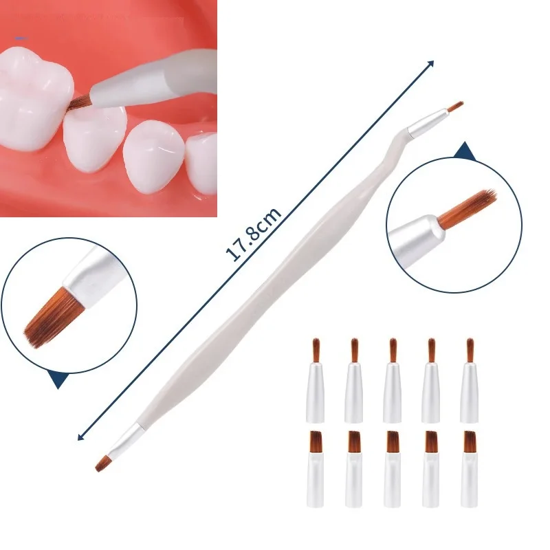 Dental Gingival Brush Resin for Clinical Restoration Brushes Handle with Micro Heads Kit
