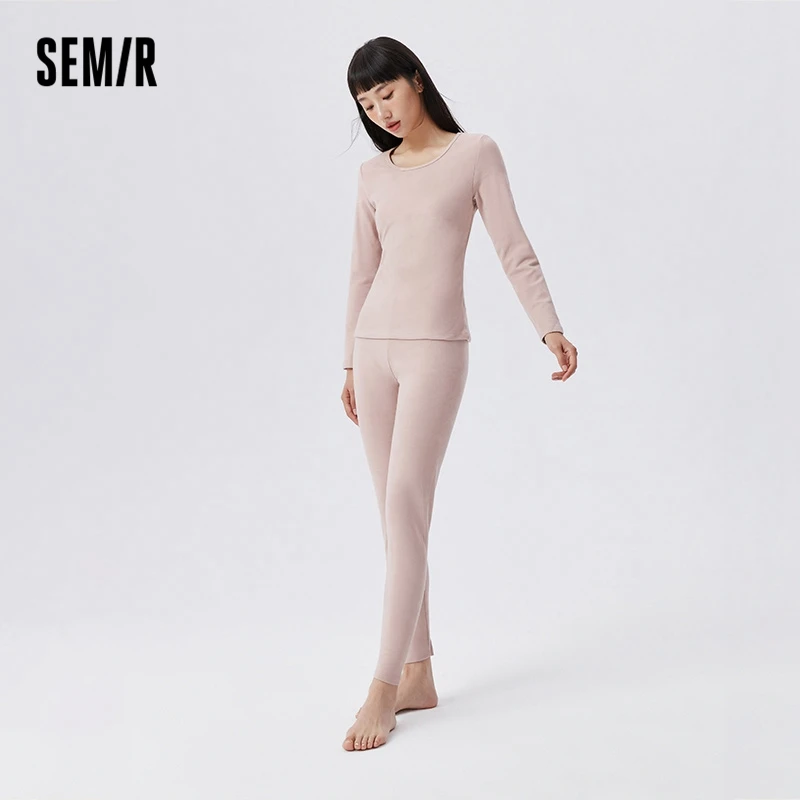 Semir Couple Pajamas Fashion Warm Suit Underwear Men Thickened Winter Woolen Autumn Clothes Pants Women