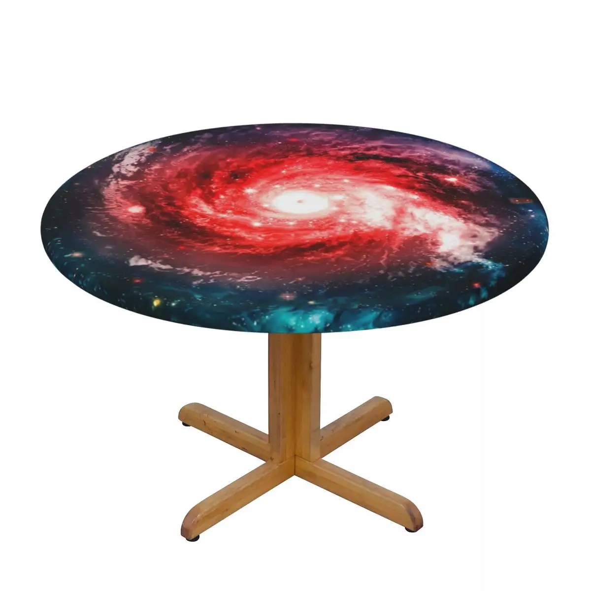 The Rosette Nebula Tablecloth Round Elastic Fitted Oilproof Galaxie Cosmos Space Table Cloth Cover for Kitchen