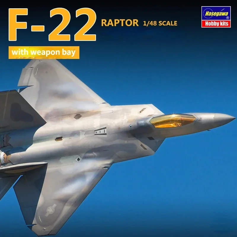 

Hasegawa 07245 Plastic Aircraft Model 1/48 F-22A Raptor 1/48 US Air Force Air Superiority Fighter for Modeler Hobby Toys DIY