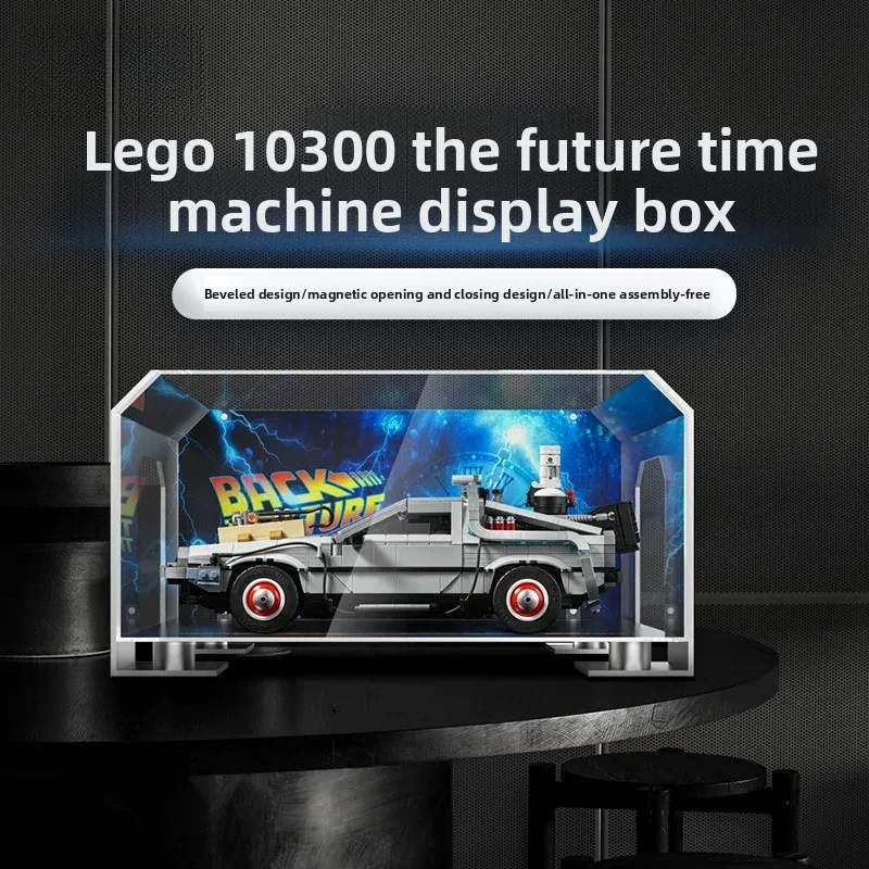 Suitable for LEGO 10300 Back to the Future Time Machine Acrylic Display Box Transparent Storage Dustproof