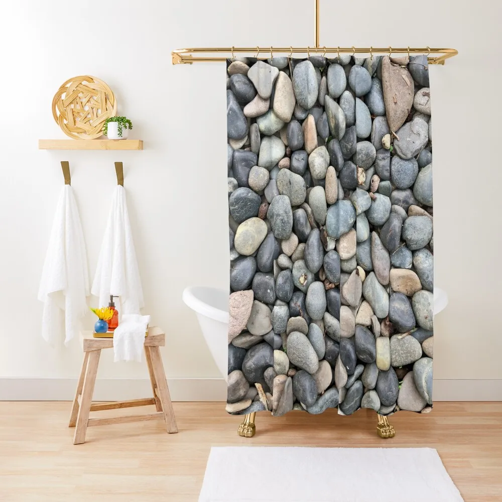 

Colorful Pebbles By The Pool | Pebble Pattern Shower Curtain Bathroom Deco Shower Bath Curtain