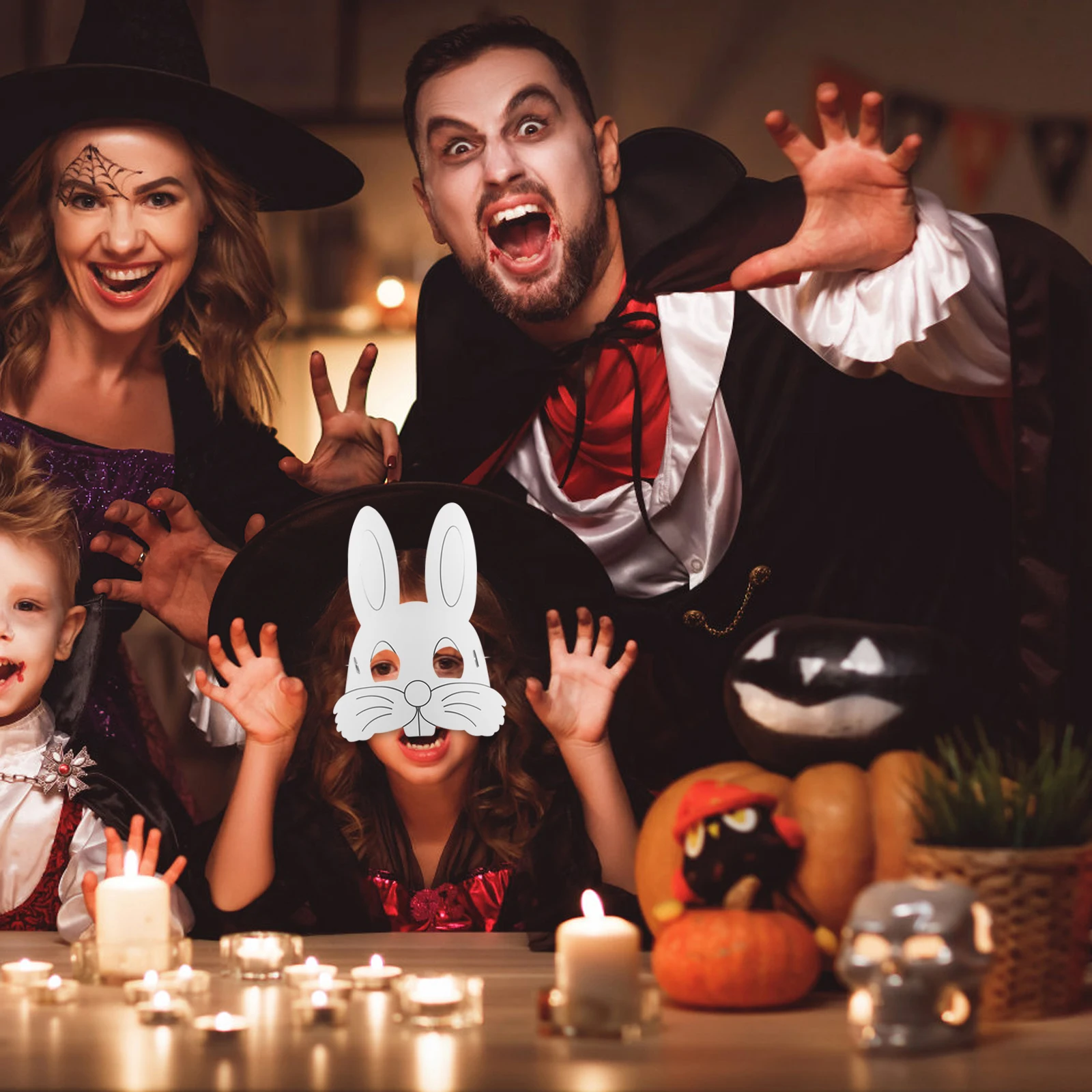 10-teiliges Kinder-Graffiti-Masken-Set, pädagogisches Kunsthandwerk, vorgeschnittene Papiermasken zum Ausmalen und Verkleiden