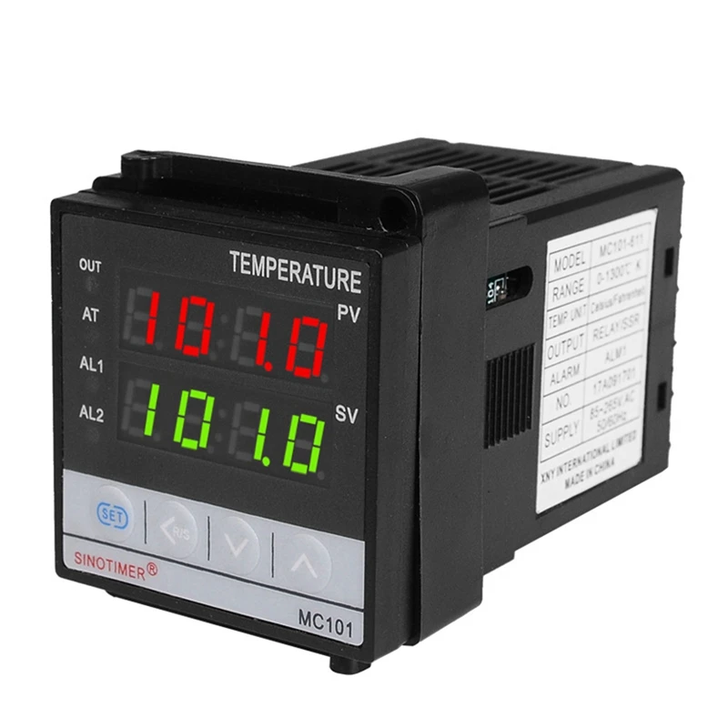 2X SINOTIMER MC101 Digital Display PID Temperature Controller Celsius/Fahrenheit Modes Sensor