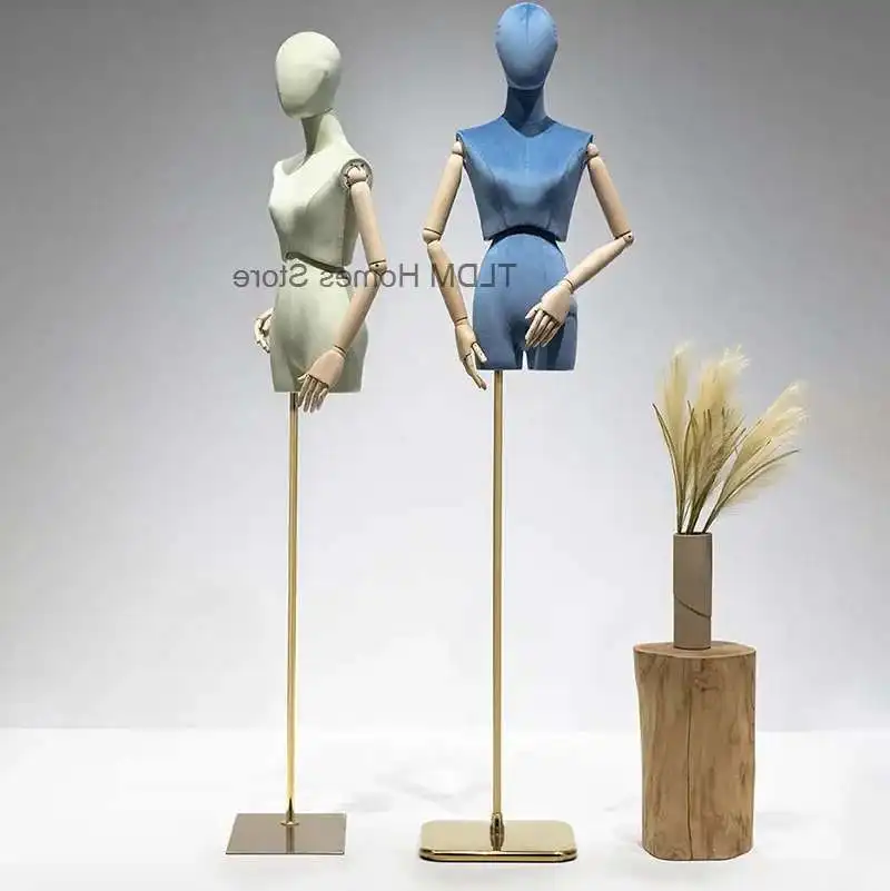 

Clothing Store Velvet Mannequins Props Women's Clothing Half-length Window Display Stand Colorful Full-body Wedding Dress Model