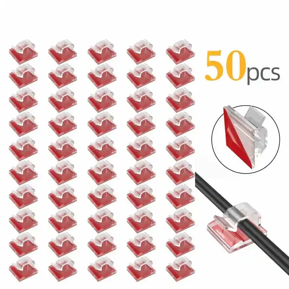 10/20/50Pcs Cable Organizer Clips Cable Management Wire Manager Cord Holder USB Charging Data Line Winder Wall Mounted Hook