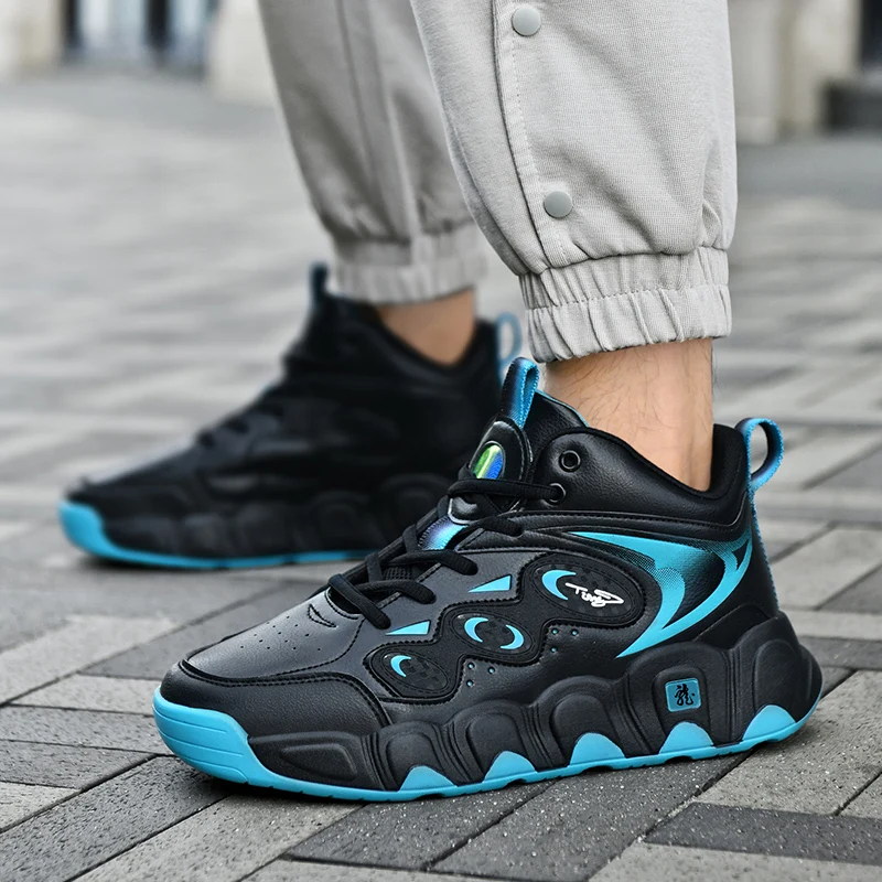 Plus Große Größe 50 51 52 53 54 Herren Basketballschuhe Leder Sneakers Knöchel Sportschuhe Anti-Rutsch Winter Plüsch Super Warm Neu – Detail 24