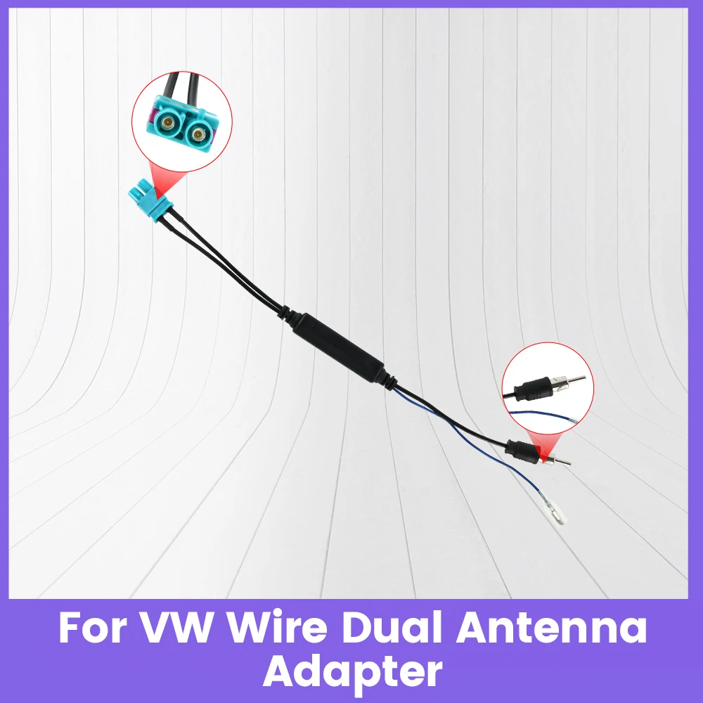 For Volkswagen Radio Wire Dual Antenna Adapter Cable For RNS510 RCD510 310 Golf MK5 MK6 Passat B6 for VW Dual -heads Radio Wire