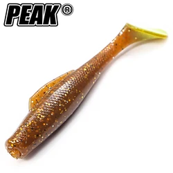 PEAK 80mm Floating Soft Lures Baits Fishing Lure Leurre Shad Double Color Silicone Bait T Tail