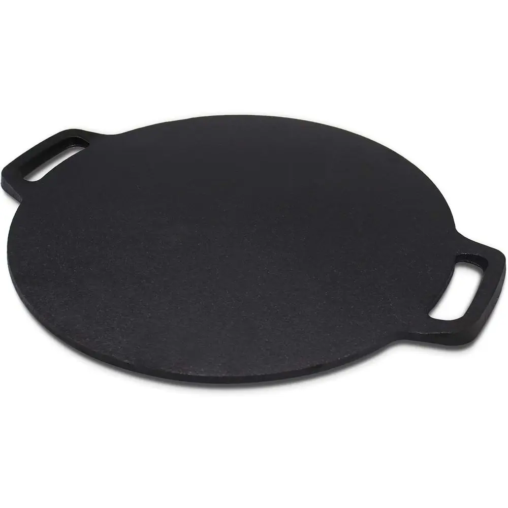 

11-Inch Cast Iron Roti Tawa, Double Handled Cast Iron Crepe Pan for Dosa & Tortillas