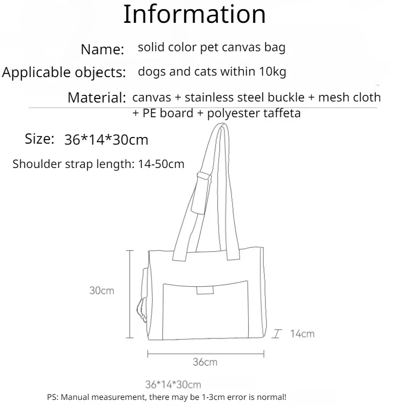 Cat Carrier Bag Pet Dog One Shoulder Canvas Transport Bag Fashion Portable Handbag Puppy Kitten Sling Bag Out Travel Backpack