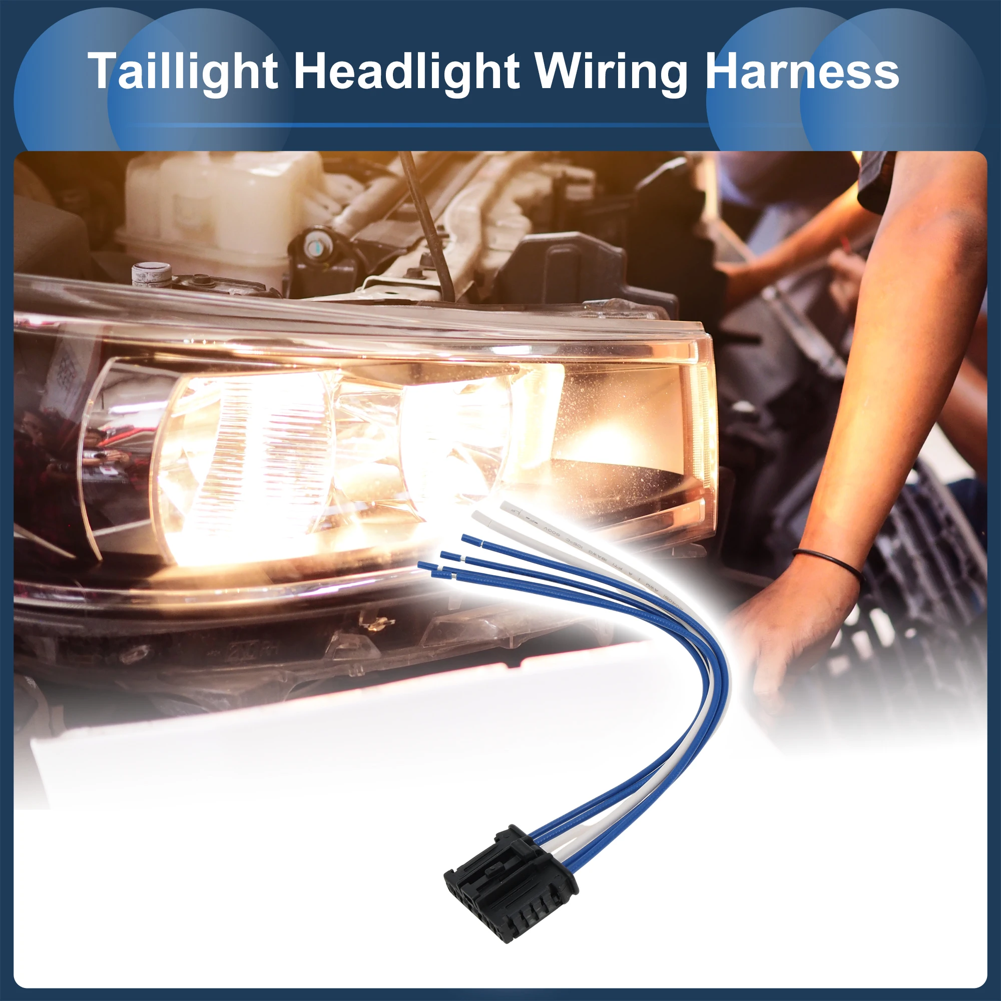 UXCELL Headlight Wiring Harness Assembly for Peugeot 206 98-17 Taillight Lamp Wire Harness with 12 Pcs Terminals 17.5cm 2 Set