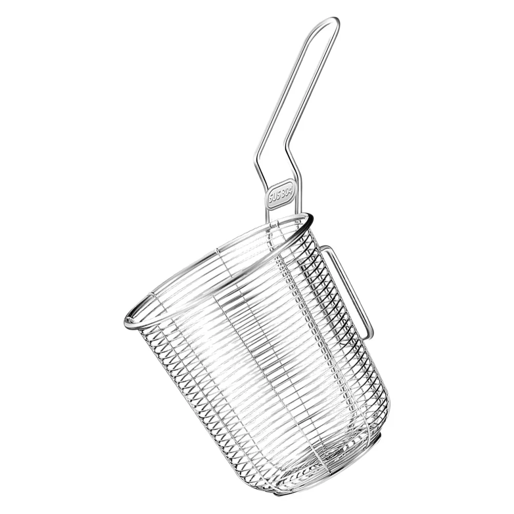 

Stainless Steel Pasta Basket Fine Mesh Spaghetti Dumpling Frying Colander Lightweight Hanging Design Easy Clean Kitchen