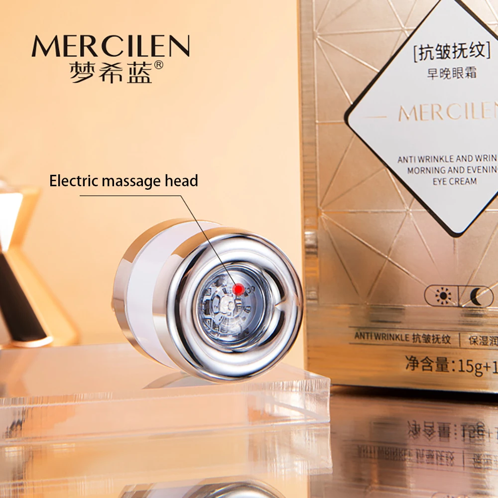 Morning Evening Moisturizing Electric Massage Eye Cream Eye contour Reduce Eye bags dark circles removal Eye Care Serum skincare