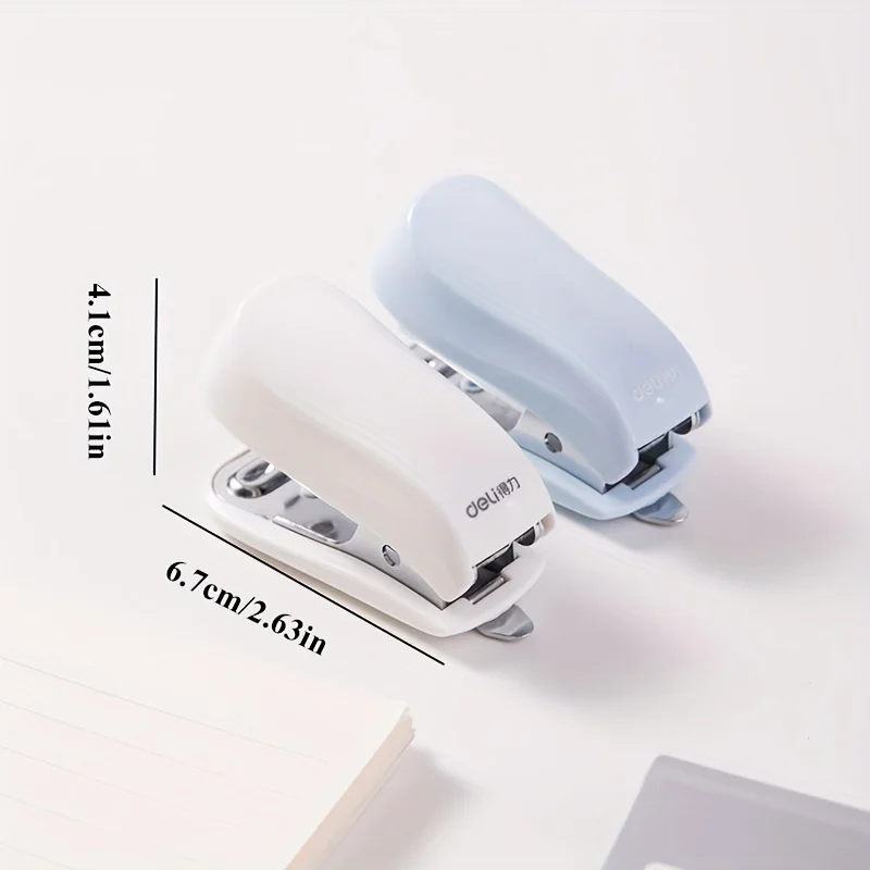MOHAMM 1pc Cute Macaron Color Mini Stapler for Student Stationery Combo Set Convenient Small Nail Booking