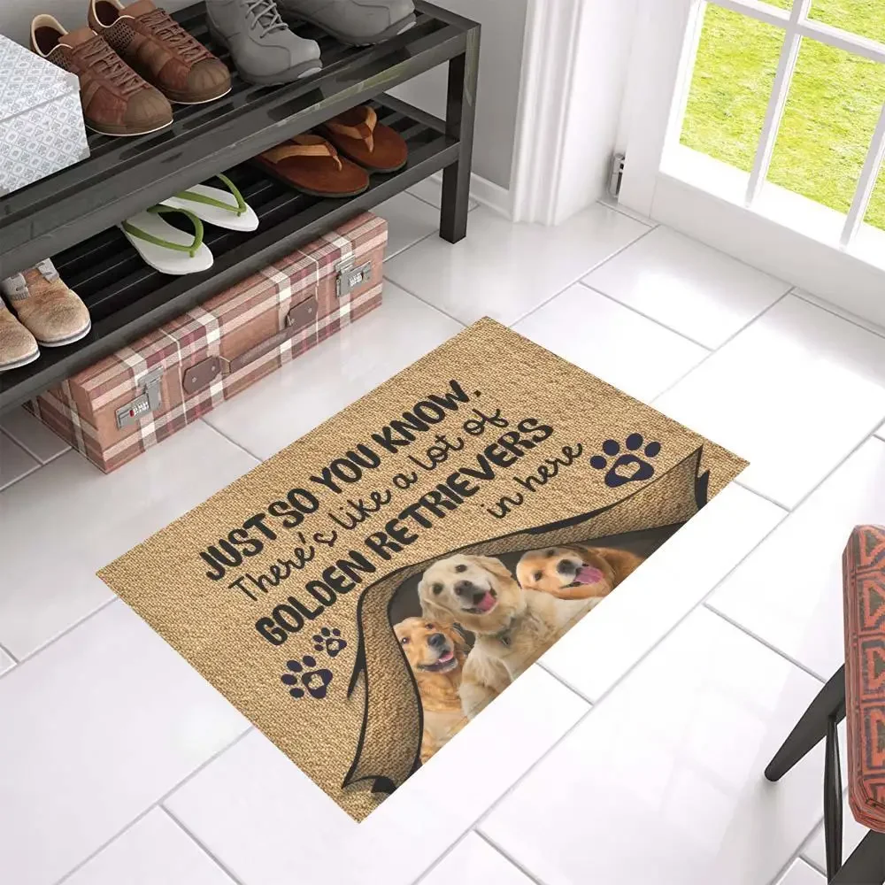 CLOOCL Just So You Know Golden Retriever Doormat Decor 3D Print Non-slip Absorbent Carpet Bathroom Bedroom Kitchen Doormat