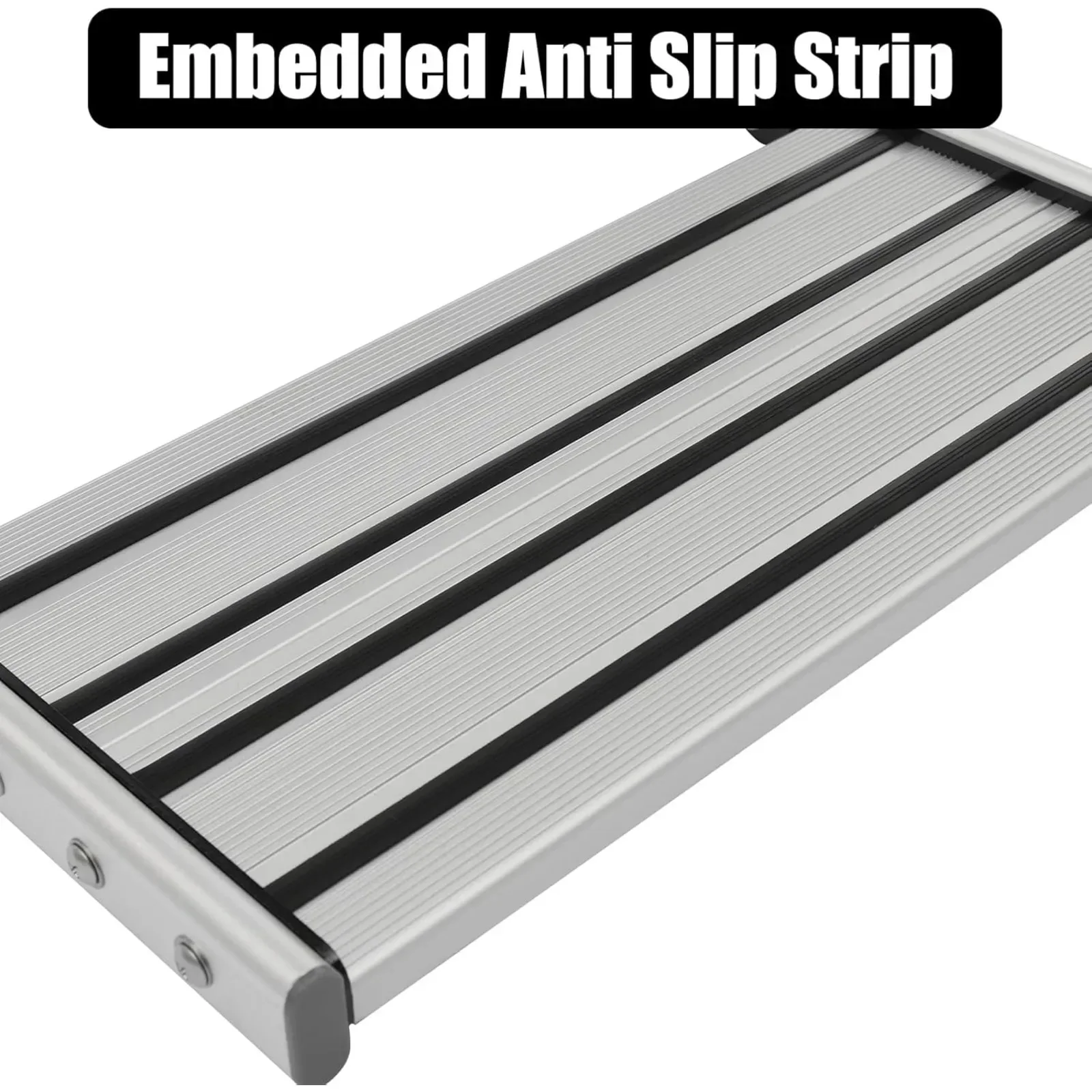 Manual RV Step Assembly Manual Aluminum Alloy Folding Single Step W|LED Light Bar 330Lbs Capacity RV Steps for Campers, Caravans