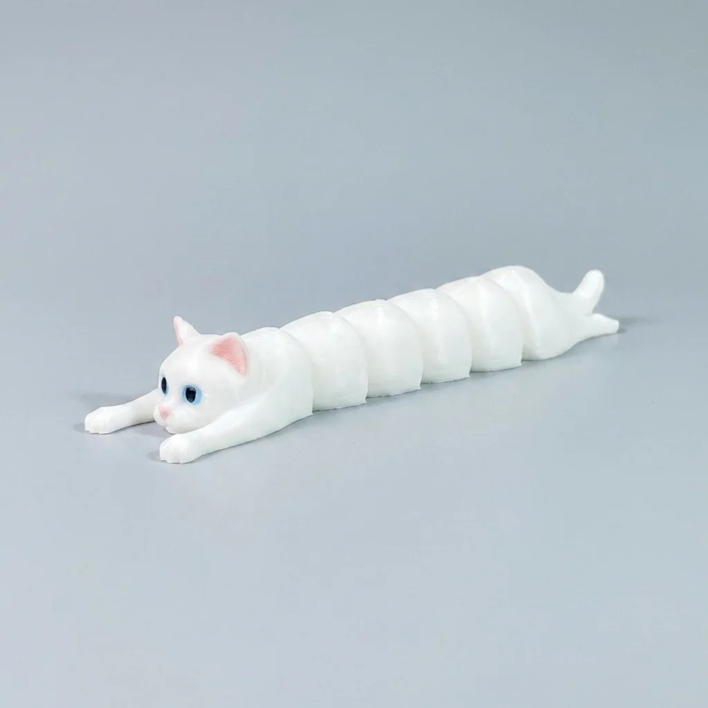 3D Printed Cartoon Simulated Cat Figurine Movable Joint Mini Landscape Desktop Decor