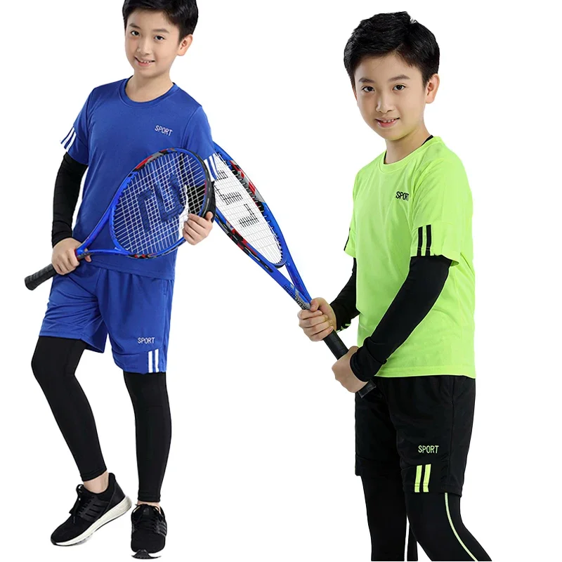 Kids Basketball Football Sportswear Suit Outdoor Workout Compression Sports Clothing Baseball Cycling Running Fitness Tracksuits