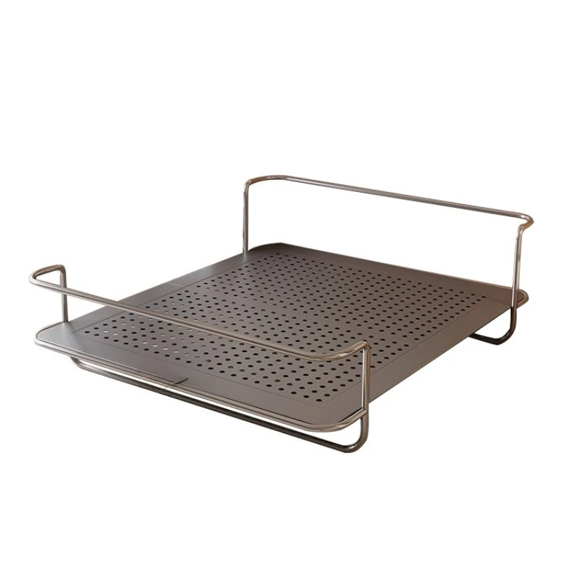 Suspended bed modern simple small apartment ultra-thin bedside carbon steel minimalist boundless leather bed