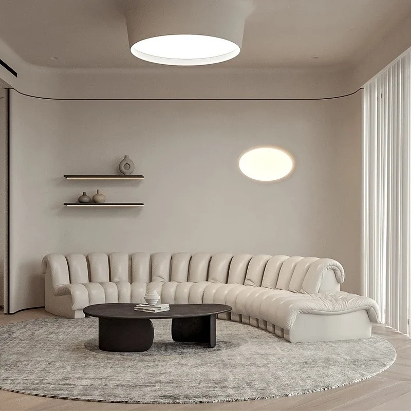 

Snake sofa, genuine leather first layer cowhide, villa large sofa