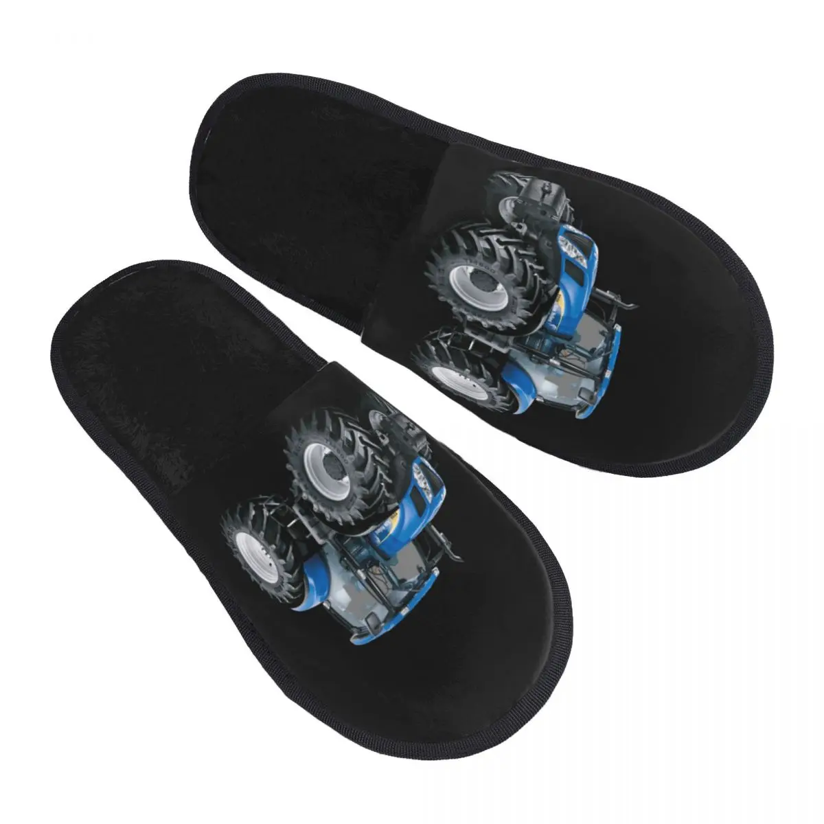 Custom Print Women Tractor House Slippers Cozy Warm Memory Foam Fluffy Slipper Indoor Outdoor Shoes