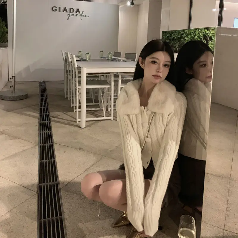 

Свитера Джемперы Кардиганы Женские длинные женские акриловые смеси с пуговицами в форме сердца Укороченный крой Школьный кампус Сладкий консервативный милый модный сексуальный