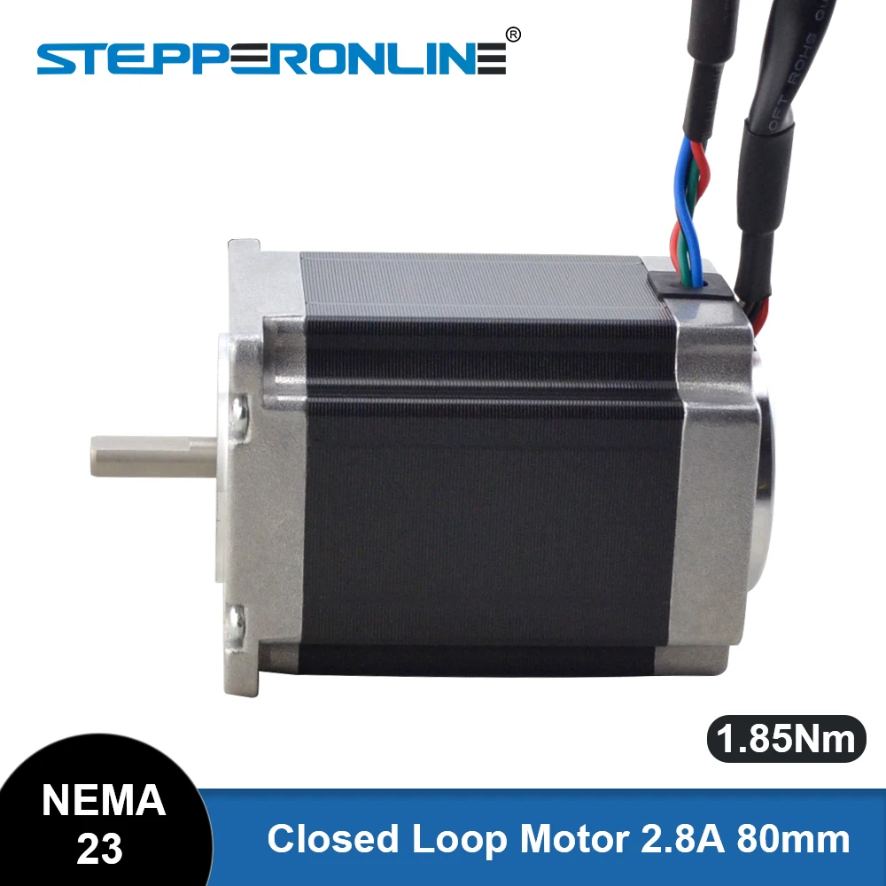 

STEPPERONLINE Nema 23 Closed Loop Stepper Motor 1.85Nm 2.8A with Magnetic Encoder 6.35mm Shaft Motor Closed-loop Step Motor