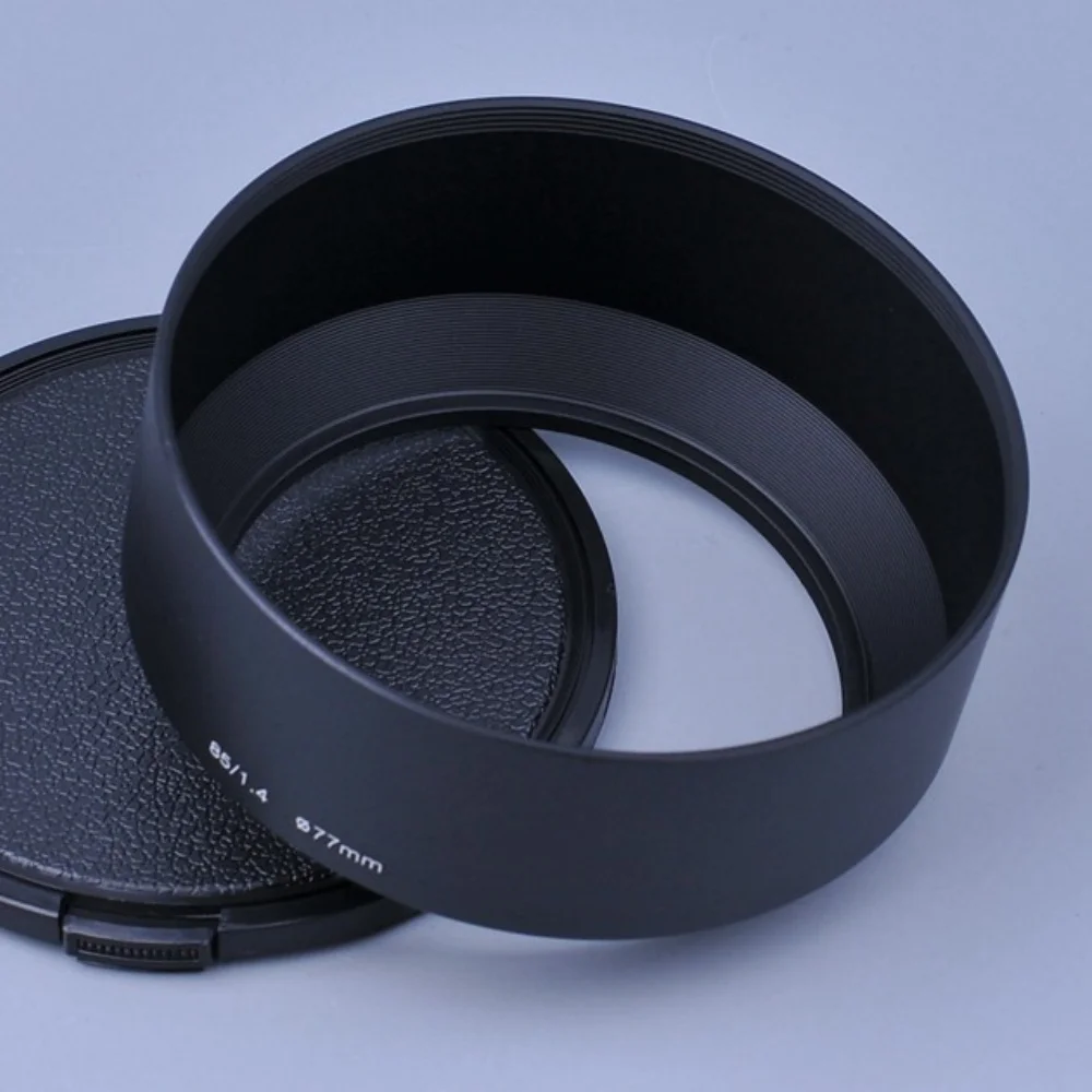 77mm Round Metal Camera Lens Hood for Nikon Nikkor 85F1.4D/G Sigma Art 50mm F1.4 85mm F1.4 Hood Lens Cap Replaces Accessories