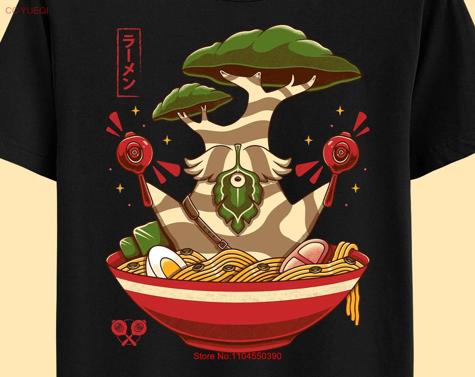 Maracas Dance Ramen تي شيرت Hestu Korok Shalaka Breath Wild Tears Kingdom Rpg Arpg Legend لعبة فيديو #1