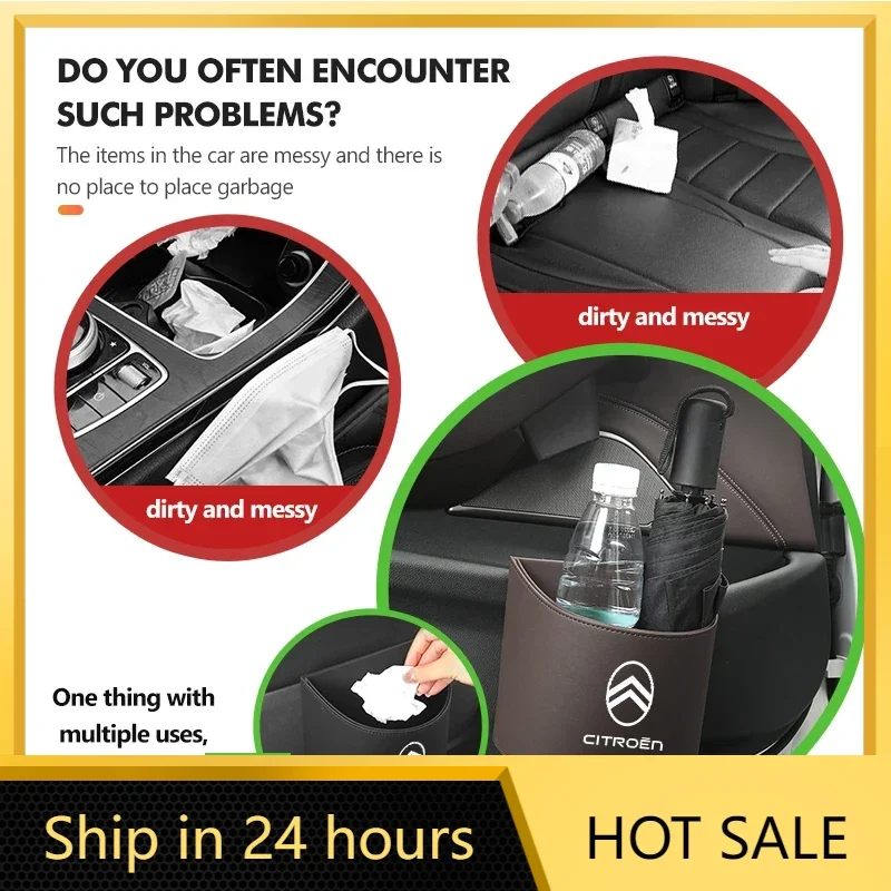 

Car Sticker Car Trash Bin Hanging Vehicle Garbage Dust Case For Citroen Grand Berlingo Jumper Celysee Xsara Picasso Aircross