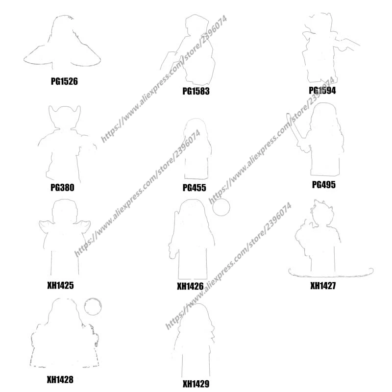 Figuras de acción de 1 piezas, juguetes de bloques de construcción, PG380, PG455, PG495, PG1526, PG1583, PG1594, XH1425, XH1426, XH1427, XH1428, XH1429, Series-024