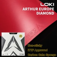LOKI ARTHUR EUROPE DIAMOND hoja de goma para tenis de mesa aprobada por la ITTF goma de Ping Pong no pegajosa con esponja de pastel de carbono Pips-in