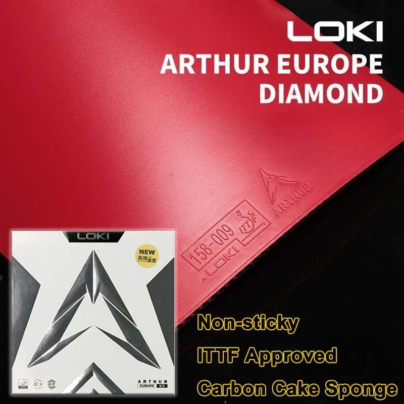LOKI ARTHUR EUROPE DIAMOND Table Tennis Rubber Sheet ITTF Approved Non-sticky Ping Pong Rubber with Carbon Cake Sponge Pips-in