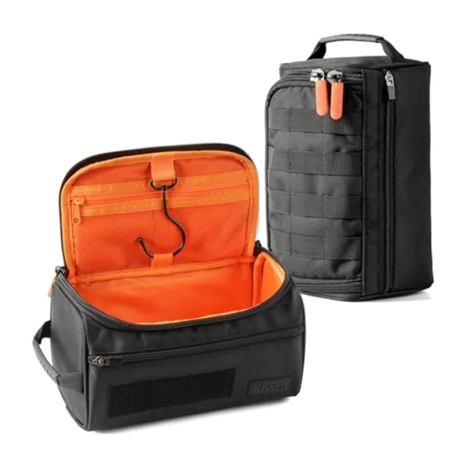 

Hanging Toiletry Bag Tactical Dopp Kit Case For Men. Perfect For Travel and Storage. Fits Large and Small Cosmetic Clipper Toot