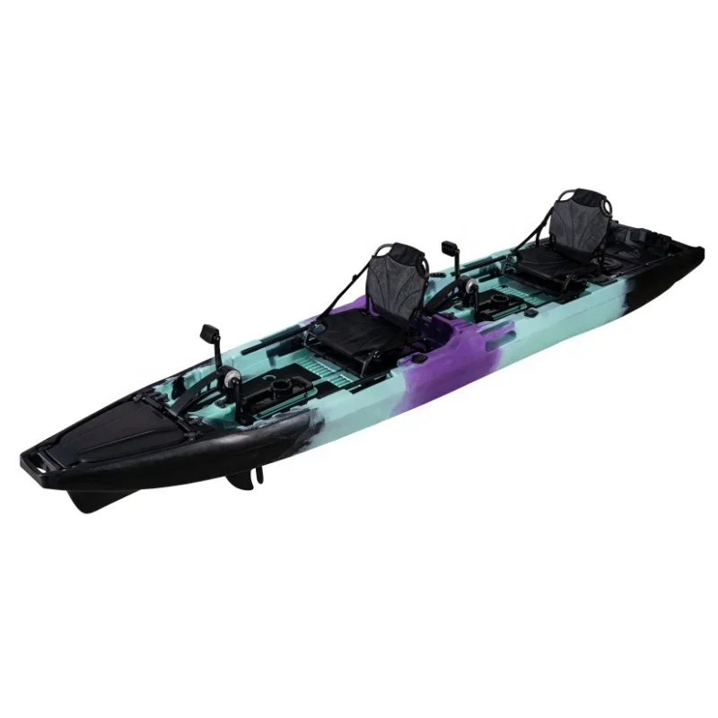 Customized 4.5Meter Two Persons Plastic Boat Pedal Kayak For Lakes And Rivers